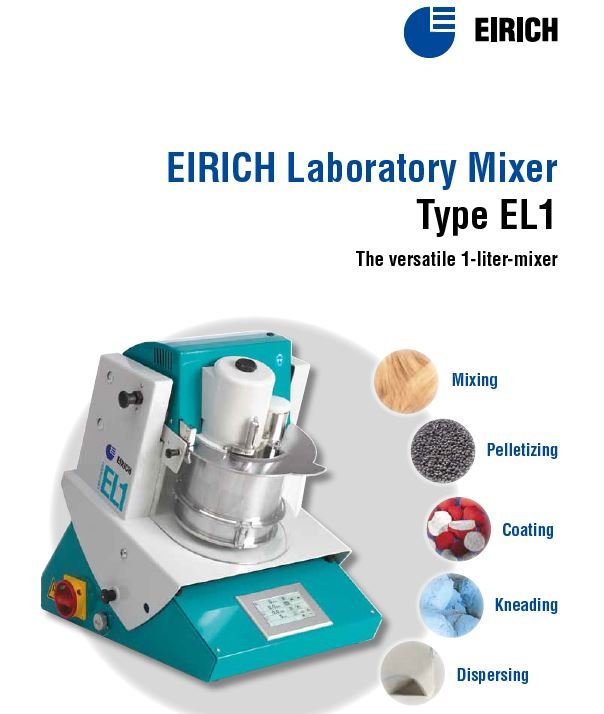 Misturador de Laboratório El1 Eirich Brasil